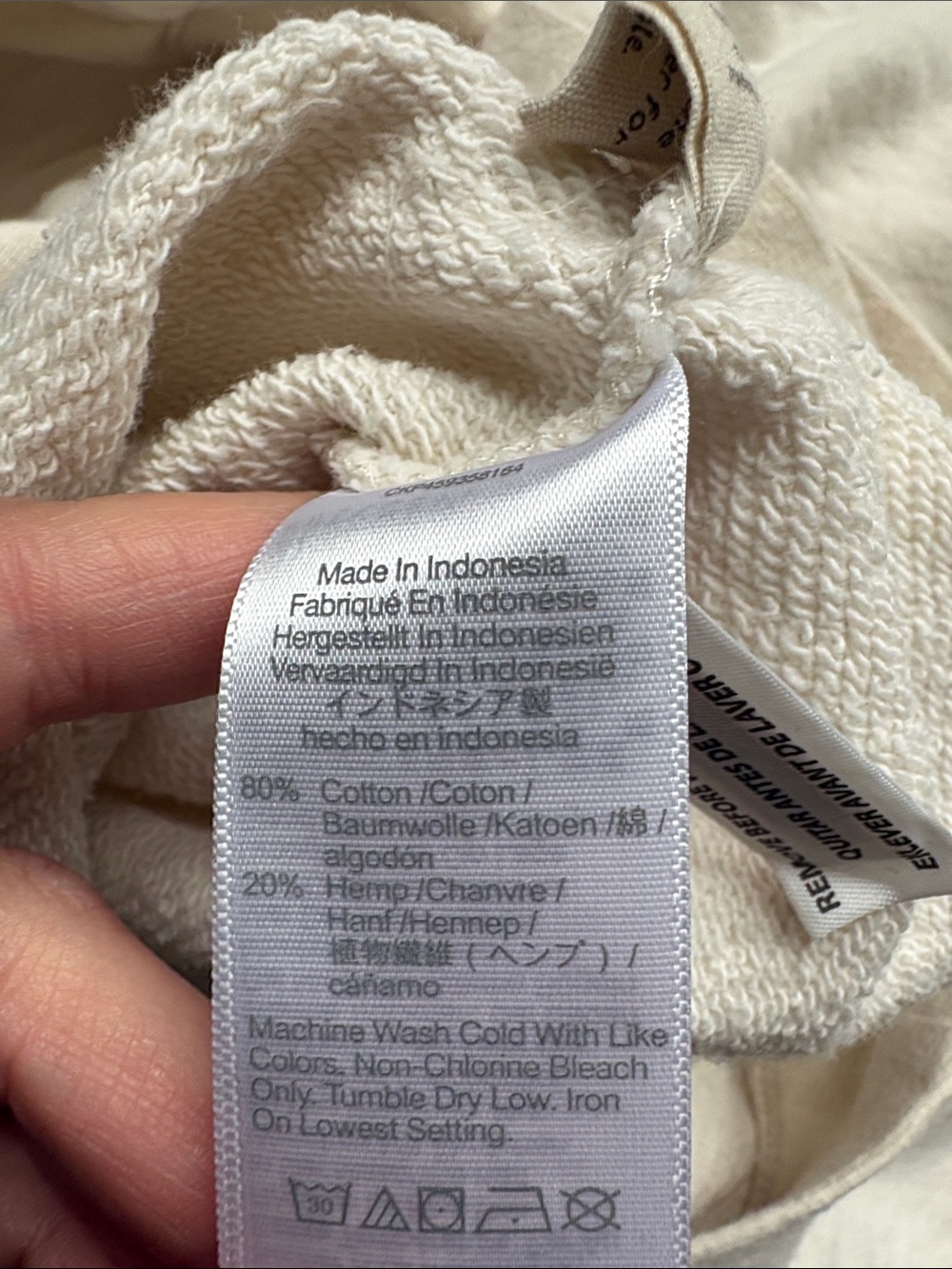 Madewell Cream Lace-Up Pullover Sweatshirt - Picture 5 of 5